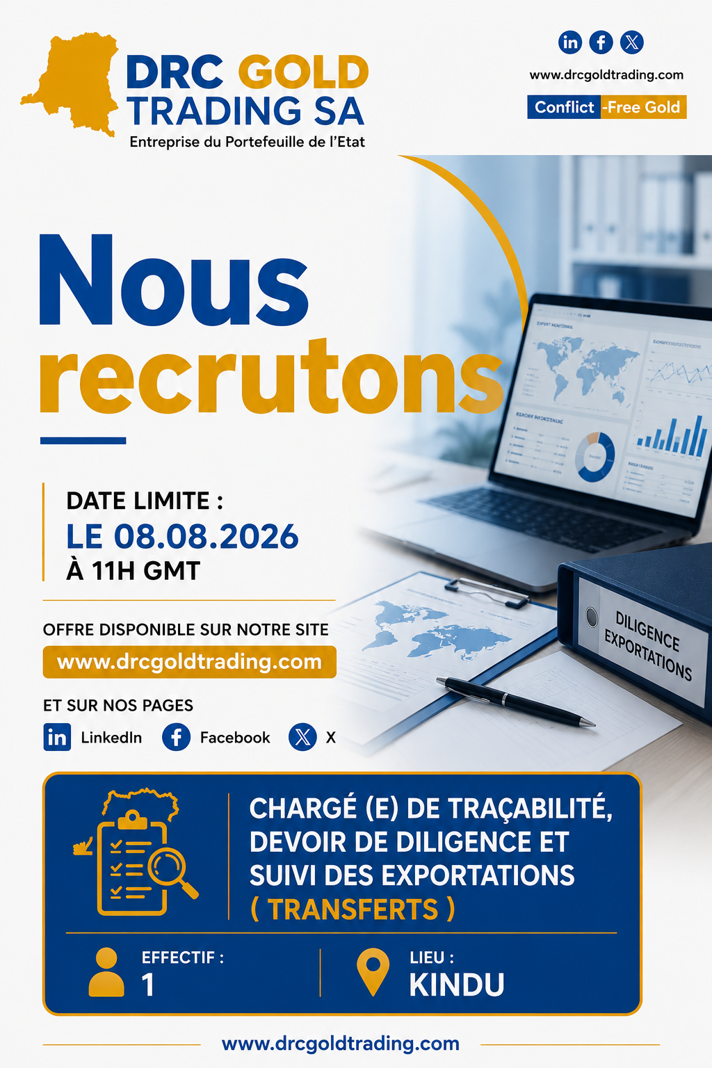 Chargé de traçabilité, devoir de diligence et suivi des exportations